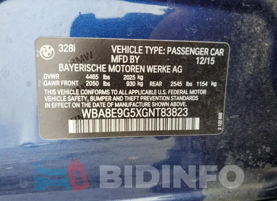WBA8E9G5XGNT83823 Photo# 12