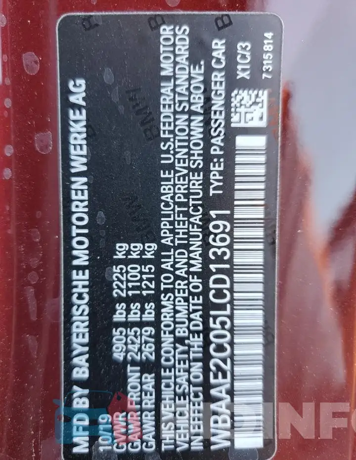 WBAAE2C05LCD13691 Photo# 13