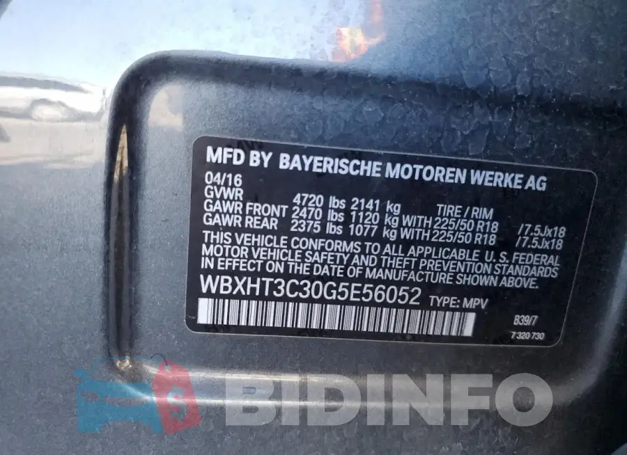 WBXHT3C30G5E56052 Photo# 13