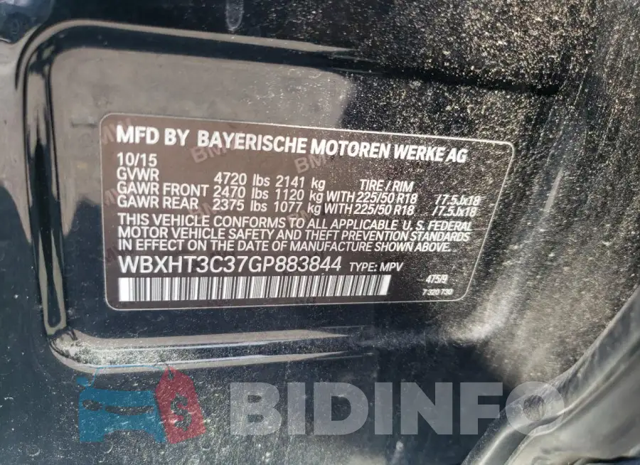 WBXHT3C37GP883844 Photo# 13