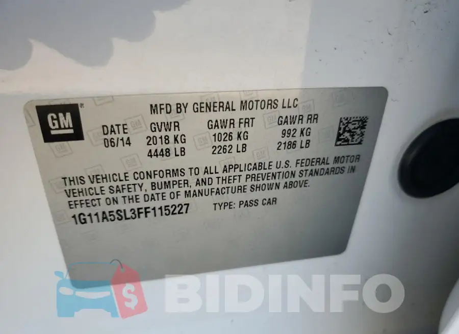 1G11A5SL3FF115227 Photo# 12