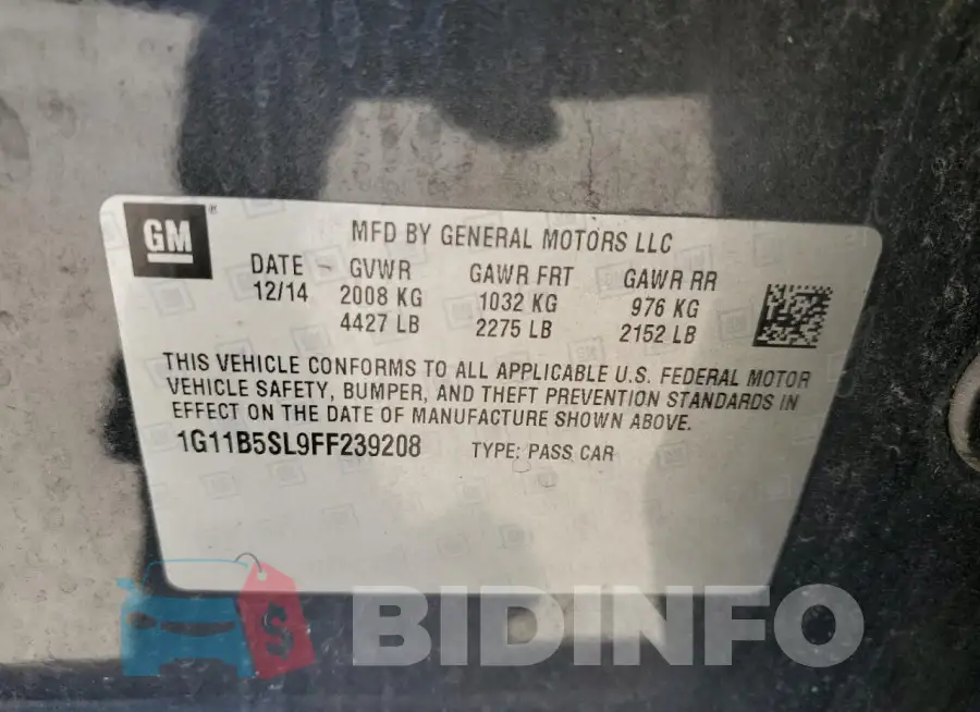 1G11B5SL9FF239208 Photo# 12