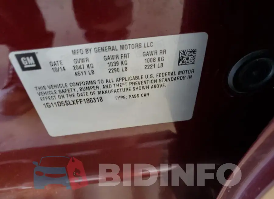 1G11D5SLXFF186318 Photo# 12