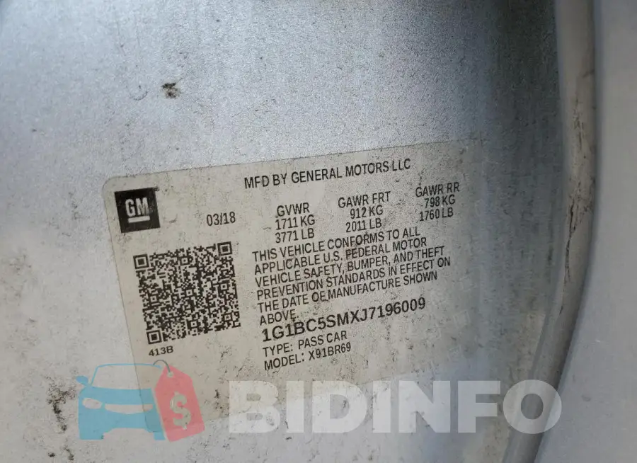 1G1BC5SMXJ7196009 Photo# 12