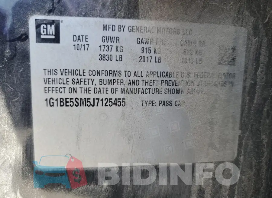 1G1BE5SM5J7125455 Photo# 12