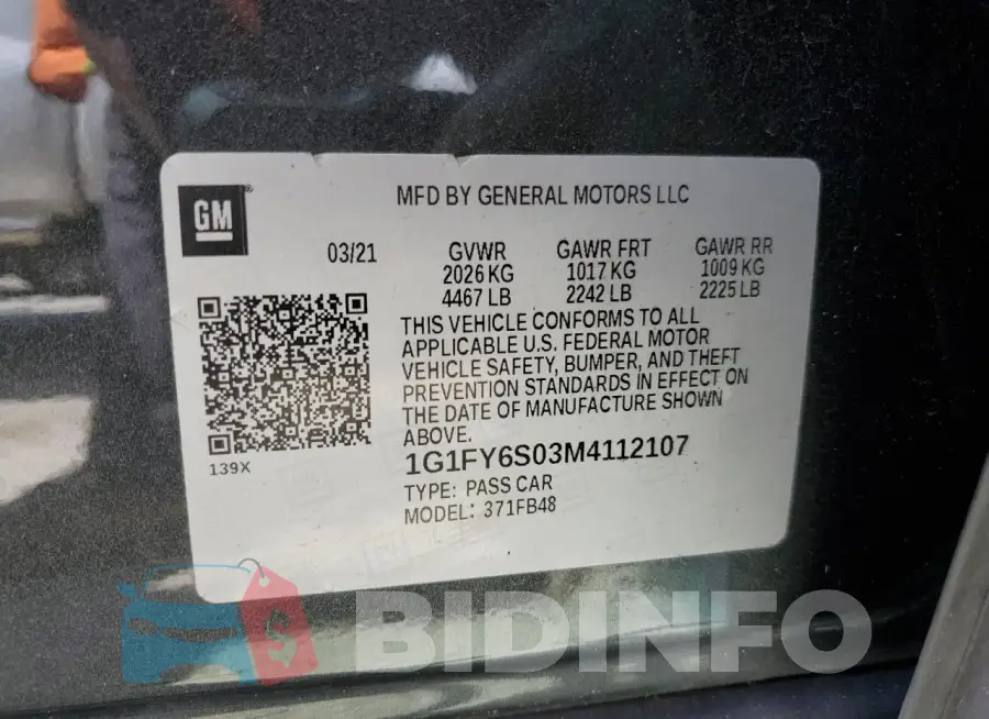 1G1FY6S03M4112107 Photo# 13