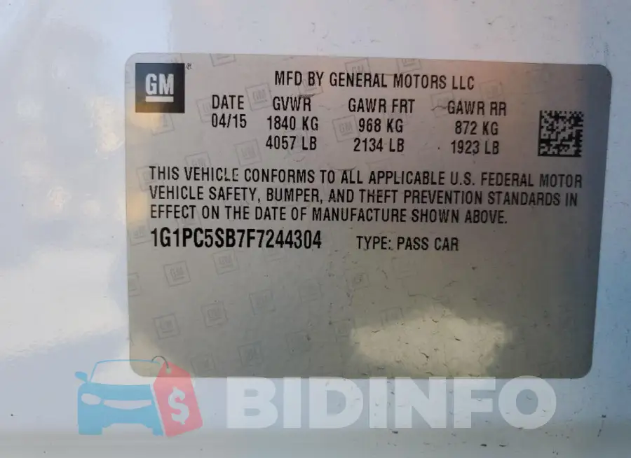 1G1PC5SB7F7244304 Photo# 12