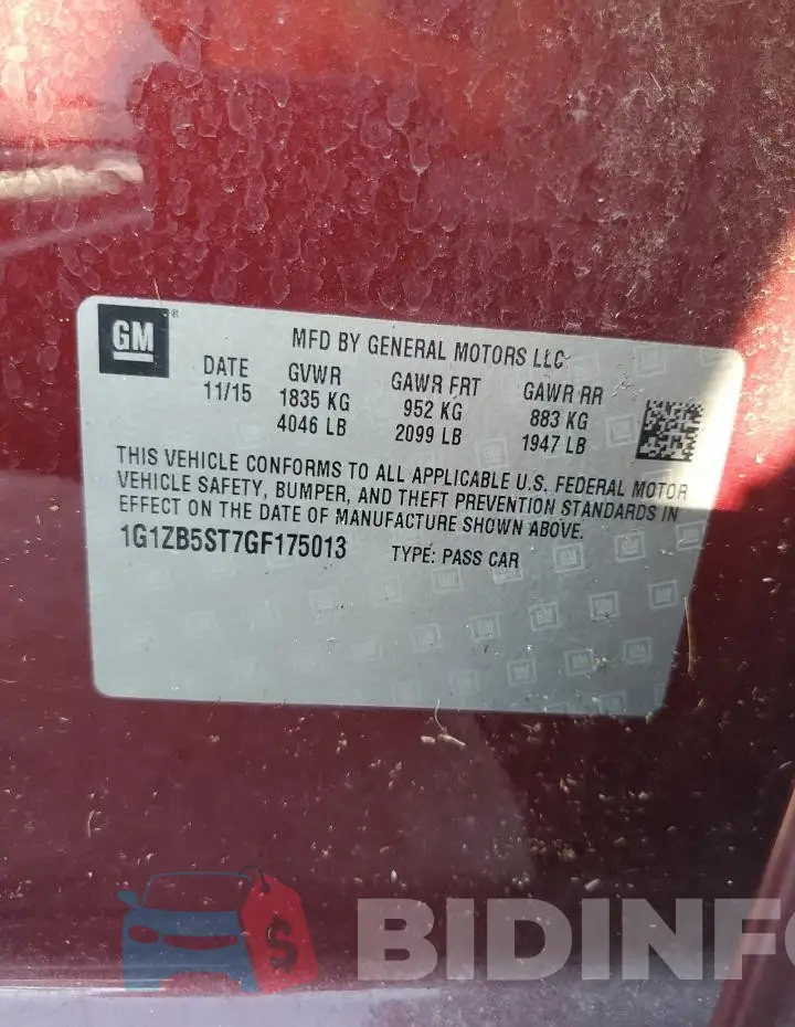 1G1ZB5ST7GF175013 Photo# 13