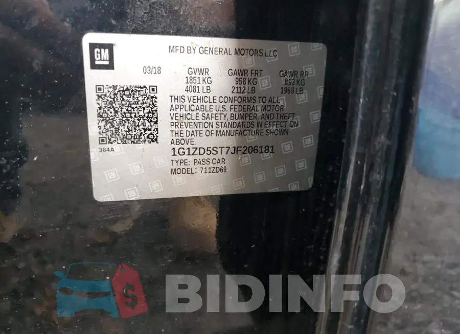 1G1ZD5ST7JF206181 Photo# 12