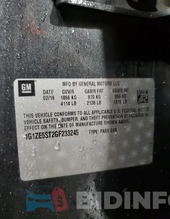 1G1ZE5ST2GF233245 Photo# 13