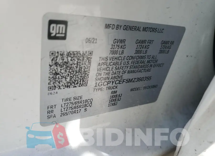 1GCPYCEF5MZ360355 Photo# 13