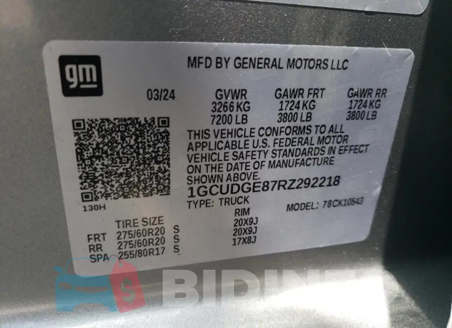 1GCUDGE87RZ292218 Photo# 12