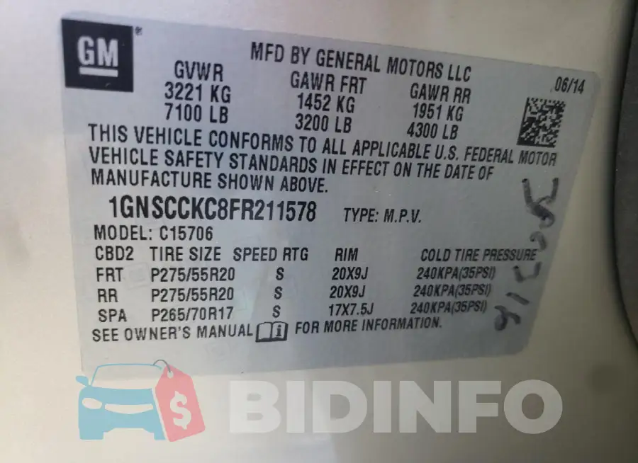 1GNSCCKC8FR211578 Photo# 13