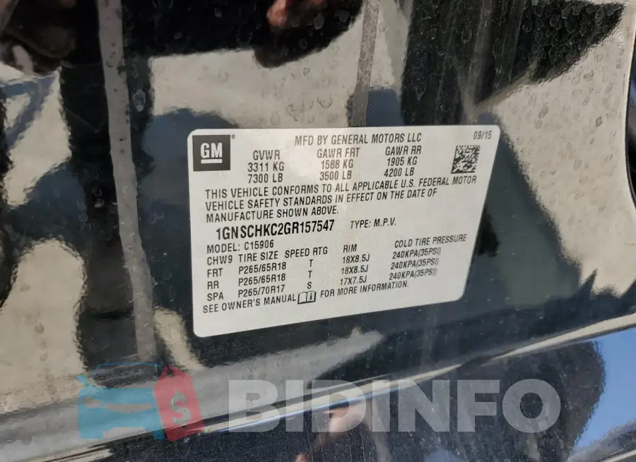 1GNSCHKC2GR157547 Photo# 13