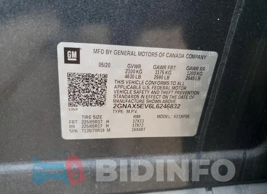 2GNAX5EV6L6246832 Photo# 13