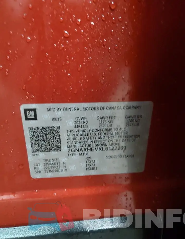 2GNAXHEVXL6122239 Photo# 13