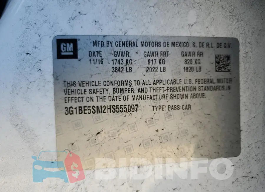 3G1BE5SM2HS555097 Photo# 13
