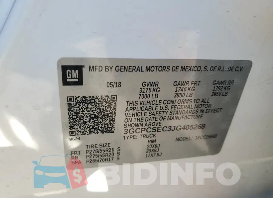 3GCPCSEC3JG405268 Photo# 12