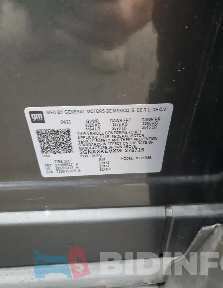 3GNAXKEVXML378715 Photo# 13