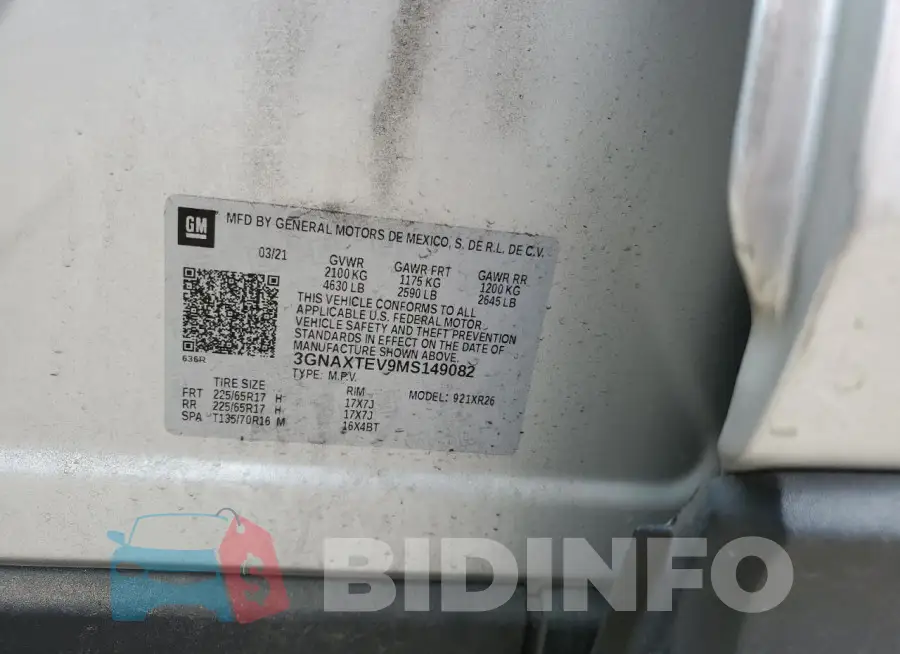 3GNAXTEV9MS149082 Photo# 13