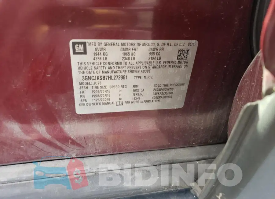 3GNCJKSB7HL272961 Photo# 12