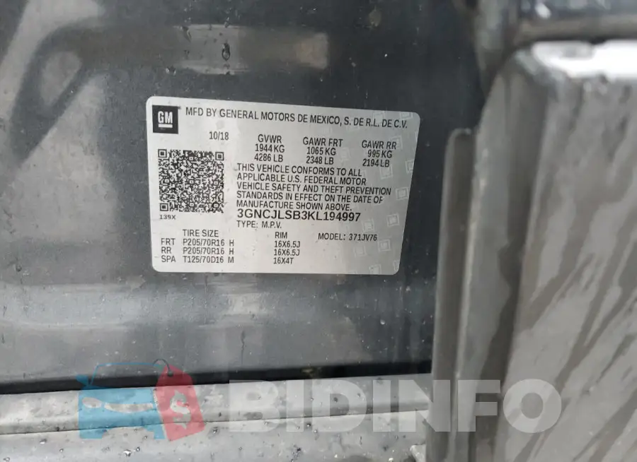 3GNCJLSB3KL194997 Photo# 13