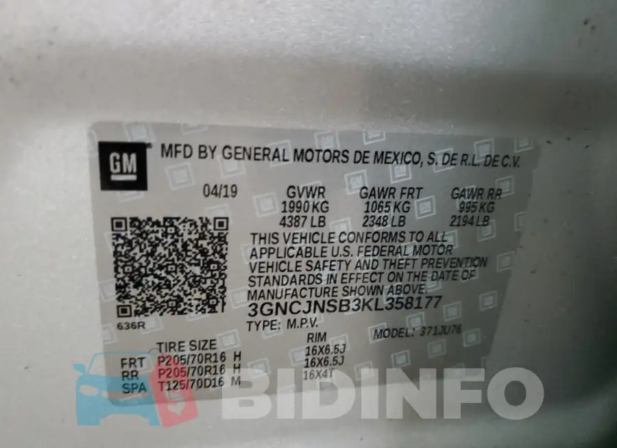 3GNCJNSB3KL358177 Photo# 13
