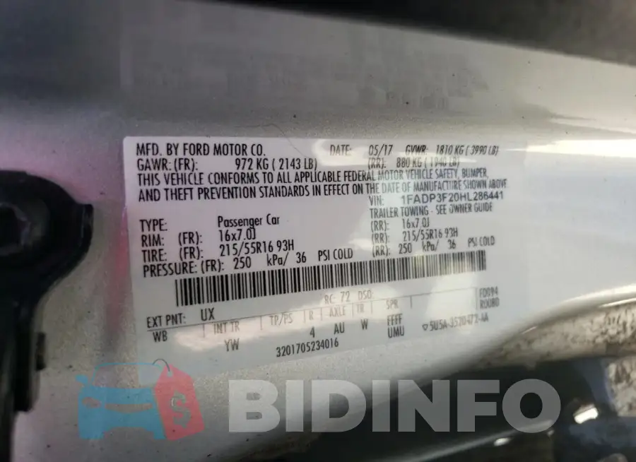 1FADP3F20HL286441 Photo# 12