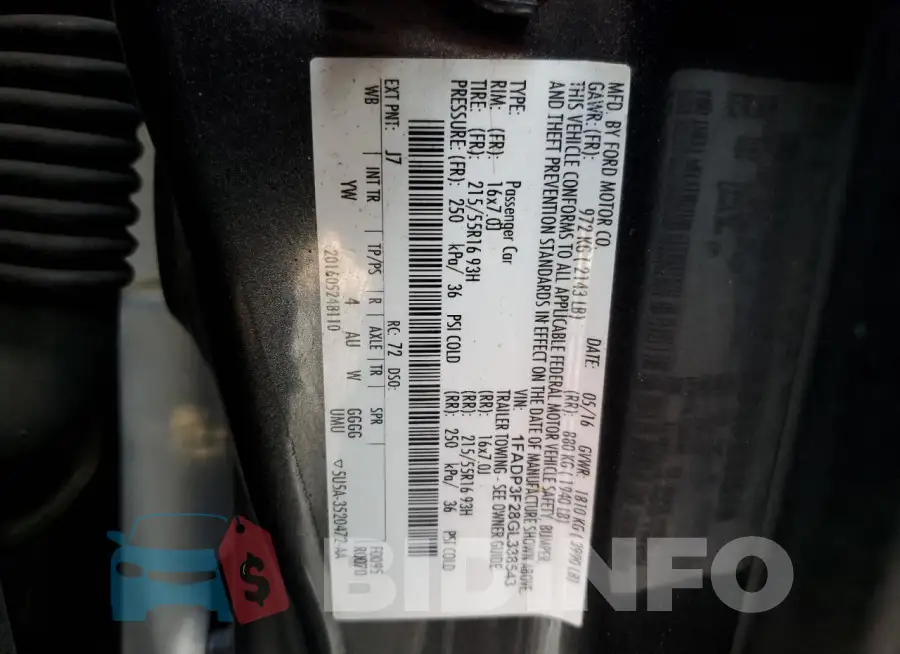 1FADP3F28GL338543 Photo# 12