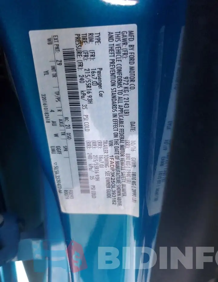 1FADP3K25GL393182 Photo# 12