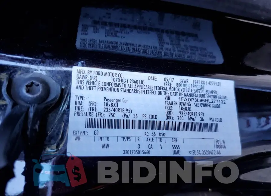 1FADP3L96HL277132 Photo# 13