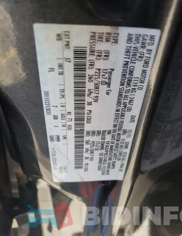 1FADP5CU8GL103299 Photo# 13