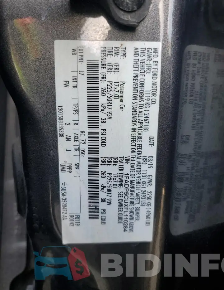 1FADP5CUXFL110284 Photo# 12
