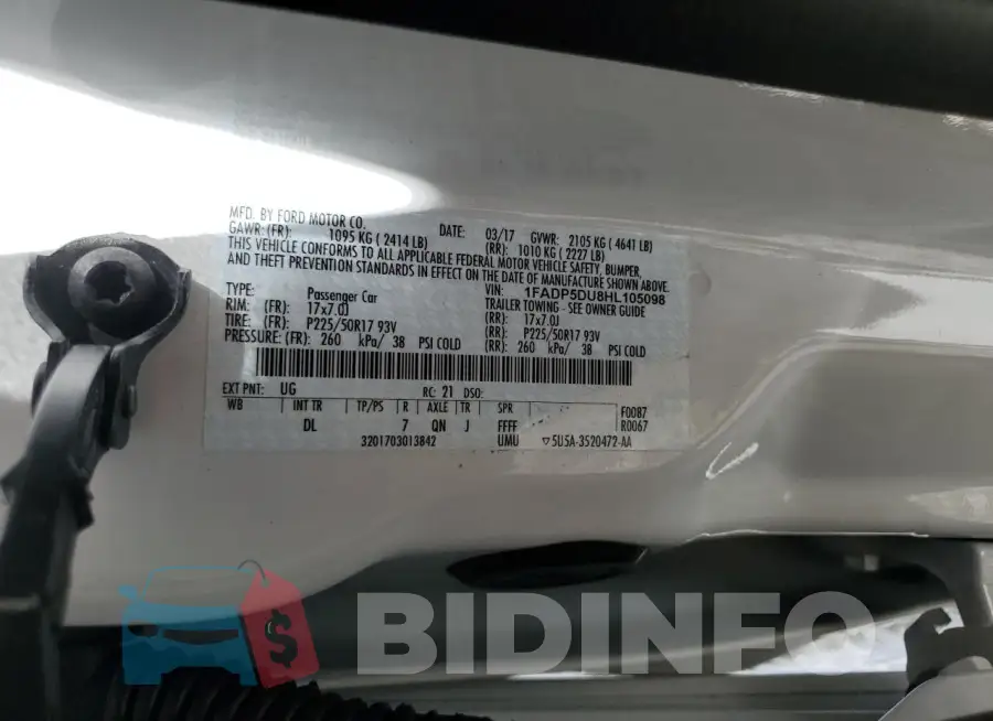 1FADP5DU8HL105098 Photo# 14