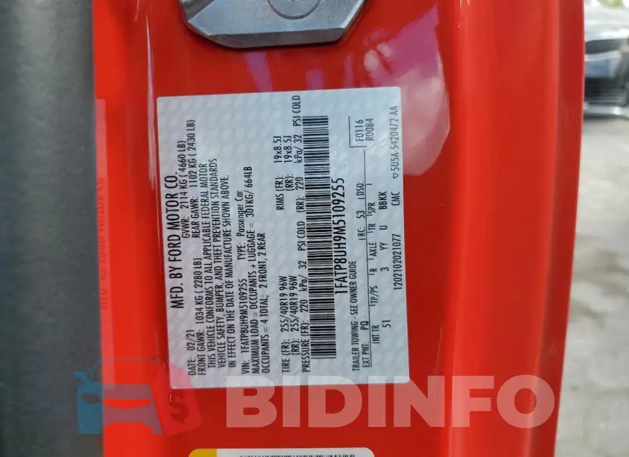 1FATP8UH9M5109255 Photo# 12