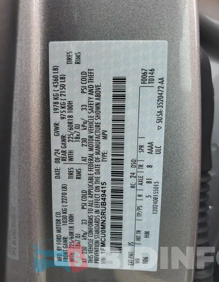 1FMCU0MN3RUB49415 Photo# 14