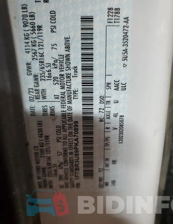 1FTBR3U89PKA70899 Photo# 14