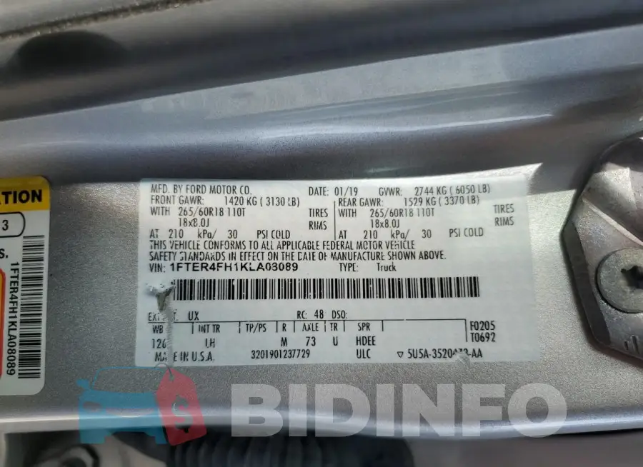1FTER4FH1KLA08089 Photo# 12