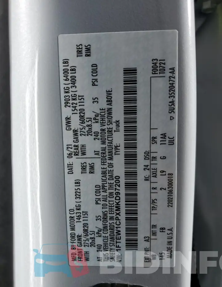 1FTEW1CPXMKD97200 Photo# 13