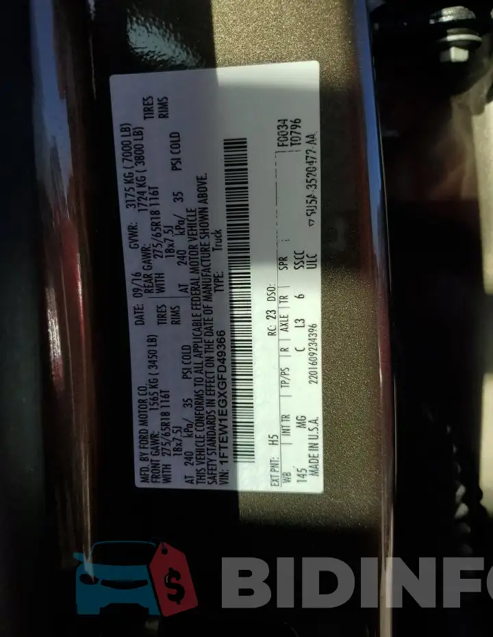 1FTEW1EGXGFD49366 Photo# 13