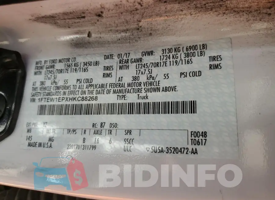 1FTEW1EPXHKC88268 Photo# 12