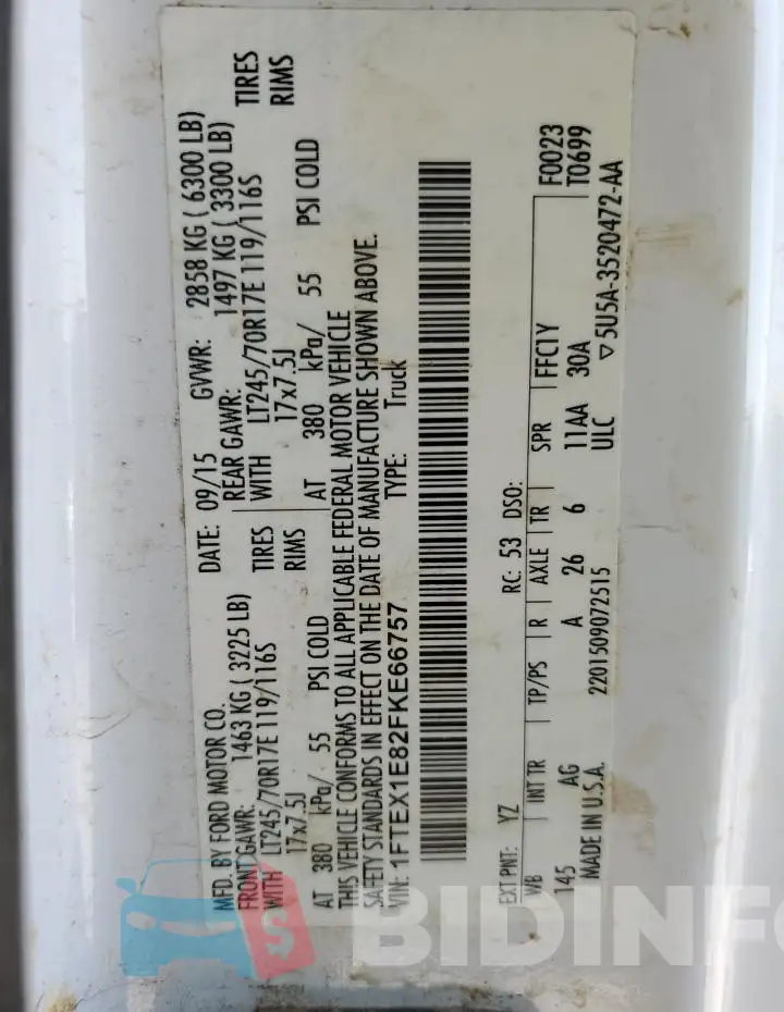 1FTEX1E82FKE66757 Photo# 12
