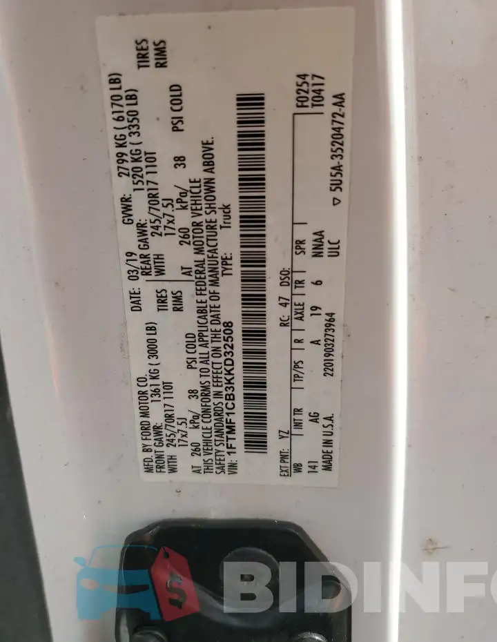 1FTMF1CB3KKD32508 Photo# 12