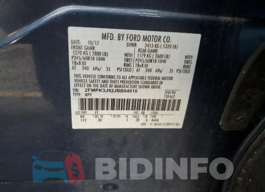 2FMPK3J92JBB04010 Photo# 13