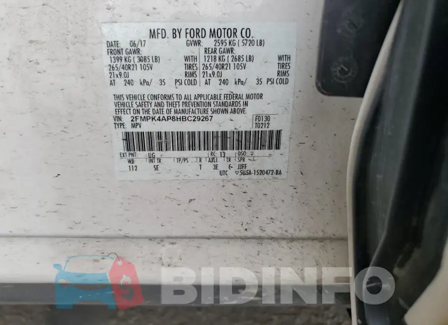2FMPK4AP8HBC29267 Photo# 12