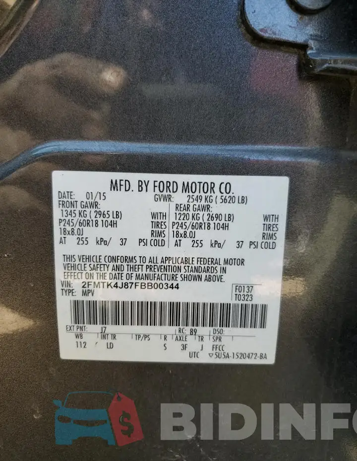2FMTK4J87FBB00344 Photo# 13