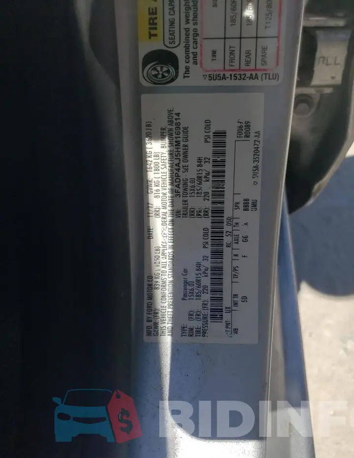 3FADP4AJ5HM169814 Photo# 12