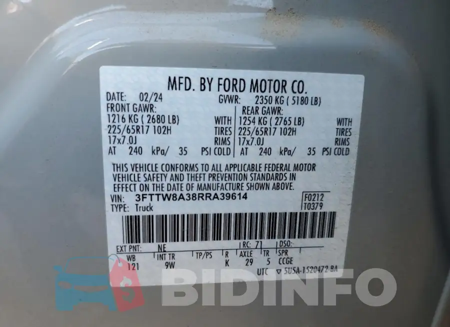 3FTTW8A38RRA39614 Photo# 12