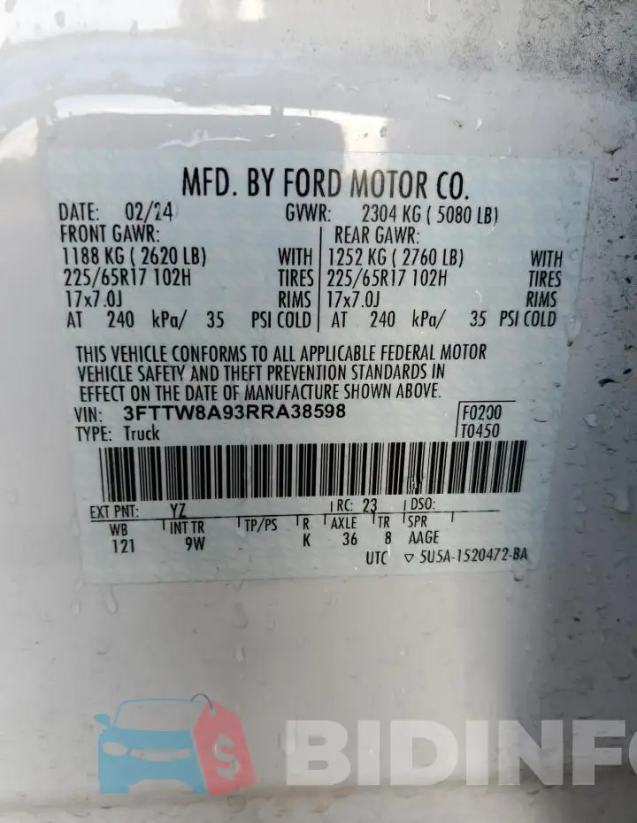 3FTTW8A93RRA38598 Photo# 13