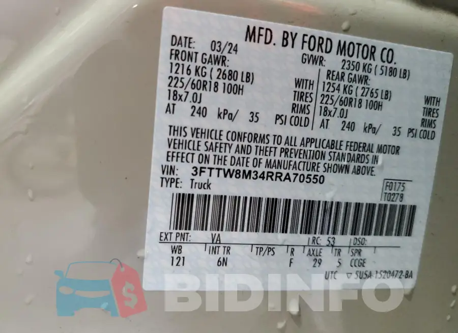 3FTTW8M34RRA70550 Photo# 12